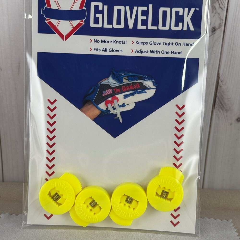 Keep Your Baseball Softball Glove Laces Tight with Hot Banana Yellow Glove Locks